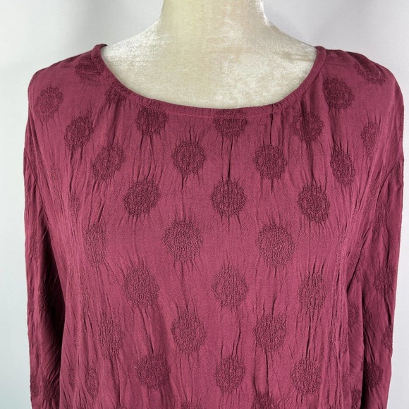 J. Jill JJill 2pc Set Size 4X Top Shirt Skirt Elastic Waist Plum Purple Crinkle - Picture 3 of 12